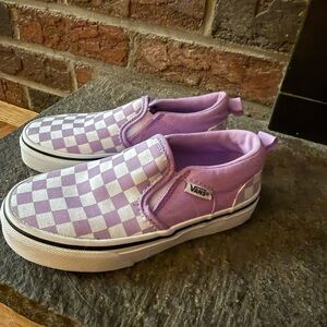 Vans Kids Lavender Checkered Slip-On Sneakers